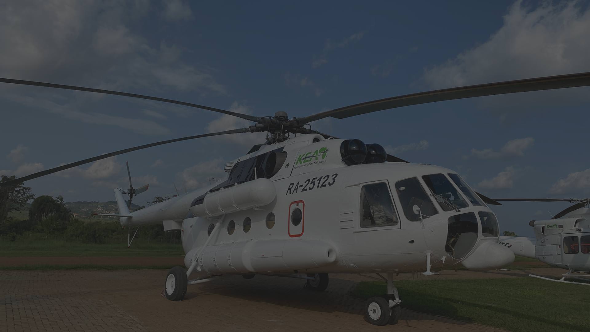 KEA helicopter charter at Kajjansi Airfield Kampala