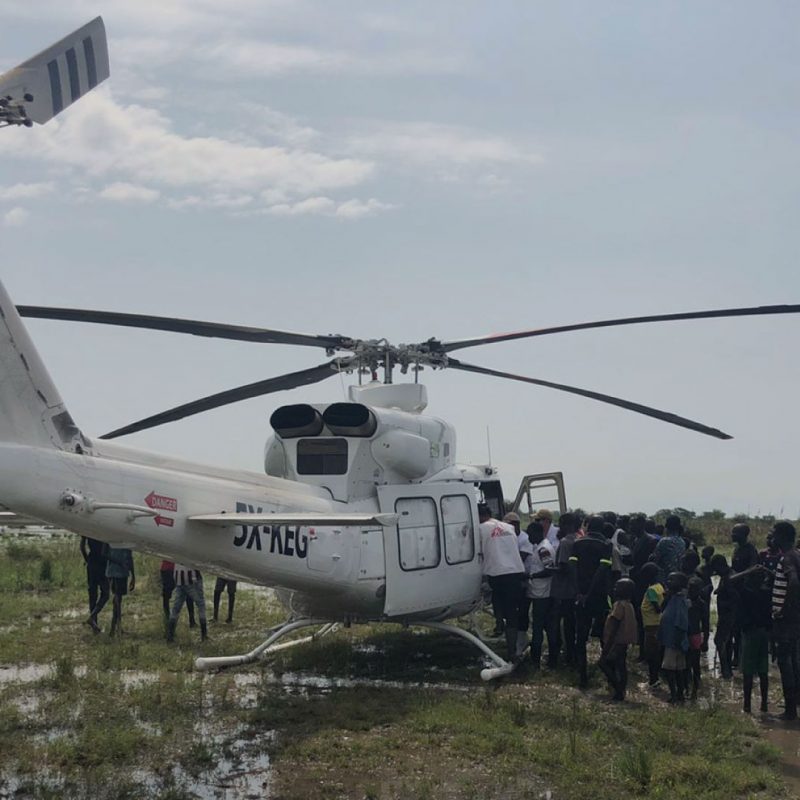 Bell 412 Helicopter in Pibor South Sudan