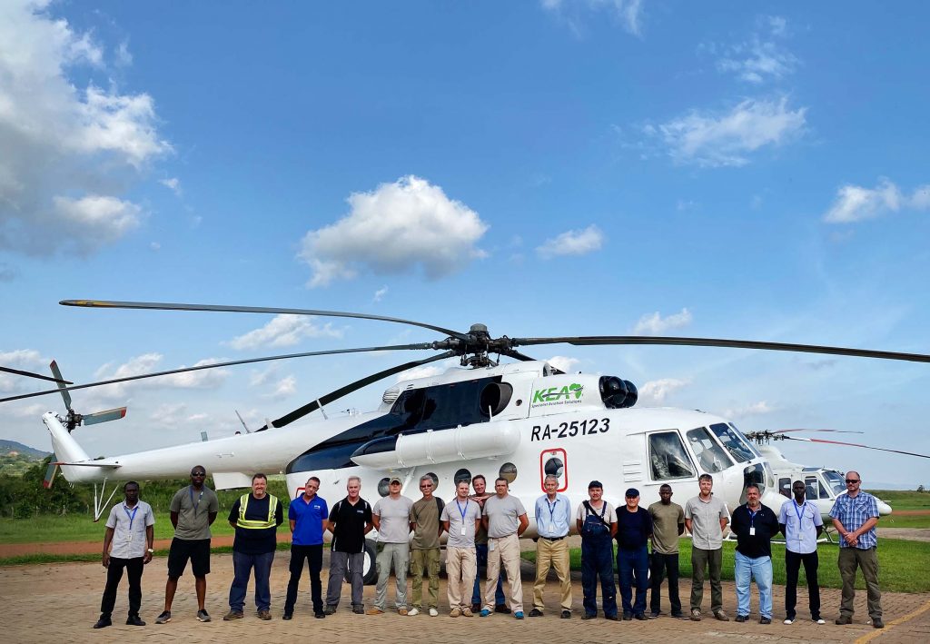 KEA Crew Lined up in front of Mi8-MTV KEA Crew Lined up in front of Mi8-MTV