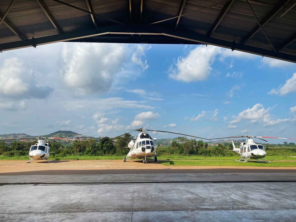 View of Bell 412EP and Mi8-MTV from Hangar View of Bell 412EP and Mi8-MTV from Hangar