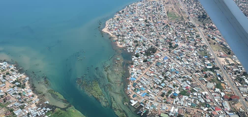 Aerial View Lake Tanganyika, Kalemie, DRC